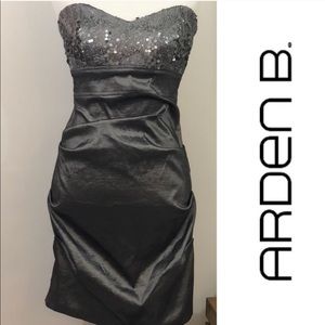 ARDEN B. Strapless Silver Sequin Dress